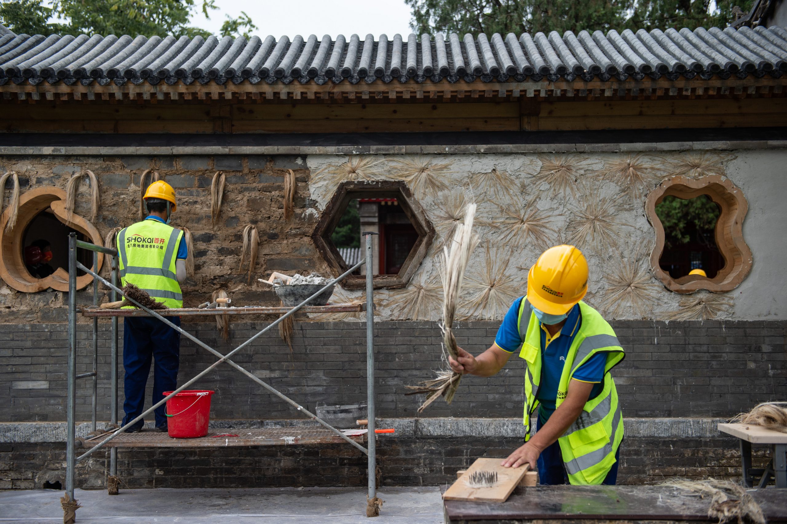 到北京万寿寺观摩“钉麻揪”古建修缮