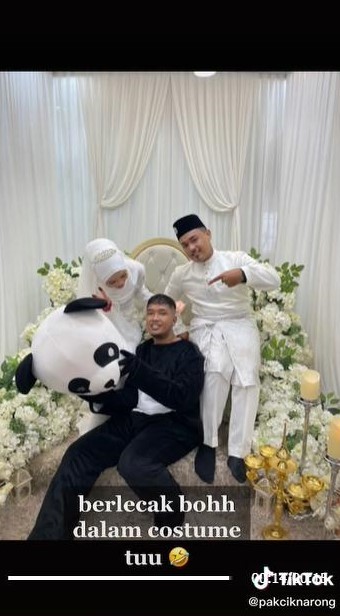 哥哥谎称无法出席婚礼 熊猫装惊喜现身惹哭新娘