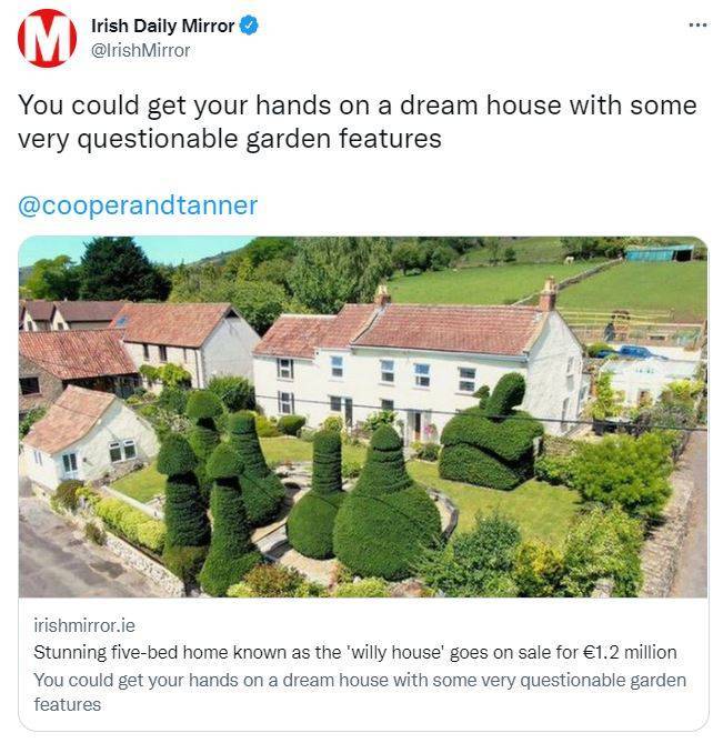 英房屋出售赠“阴茎花园”！要价571万引热议
