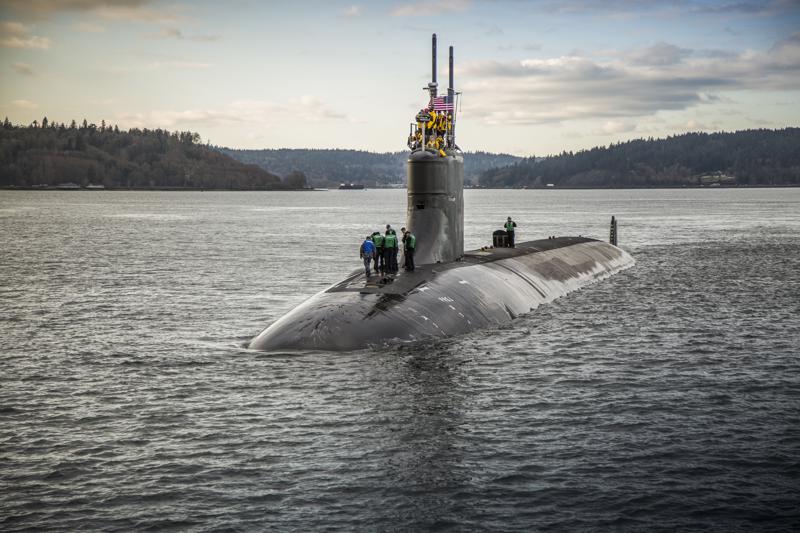 美国海军确认上月一艘核潜艇在南海潜航撞到一座海底山