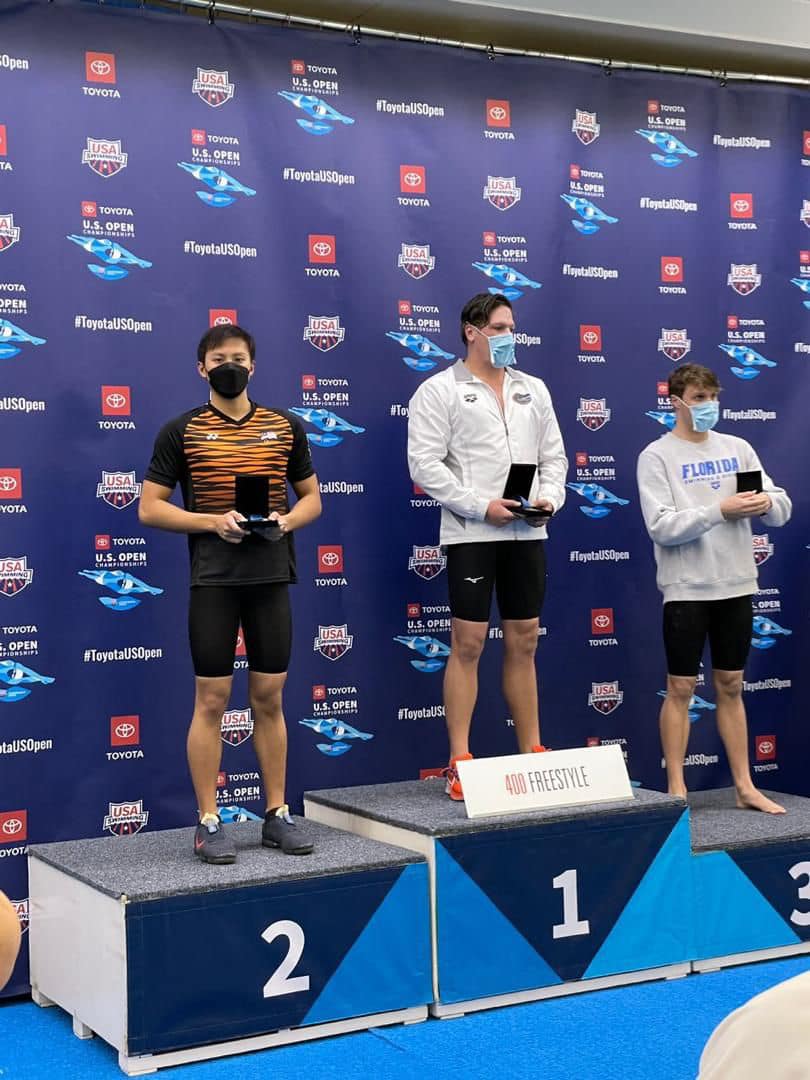 2021年美国游泳公开赛  丘浩延自由泳勇夺2银