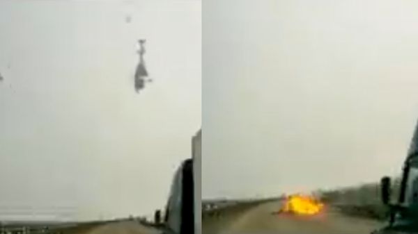 直升机坠毁炸成火球