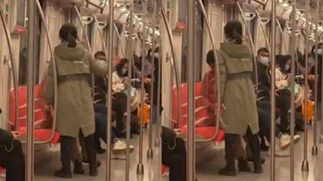 南京一男子地铁摸女生屁股被狂扇耳光