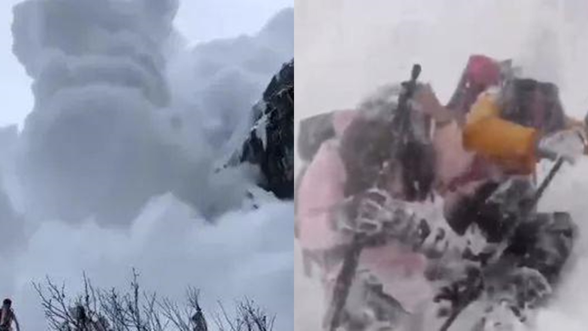 拚图）云南“世外桃源”雨崩村发生雪崩　有游客逃生时拍摄记录