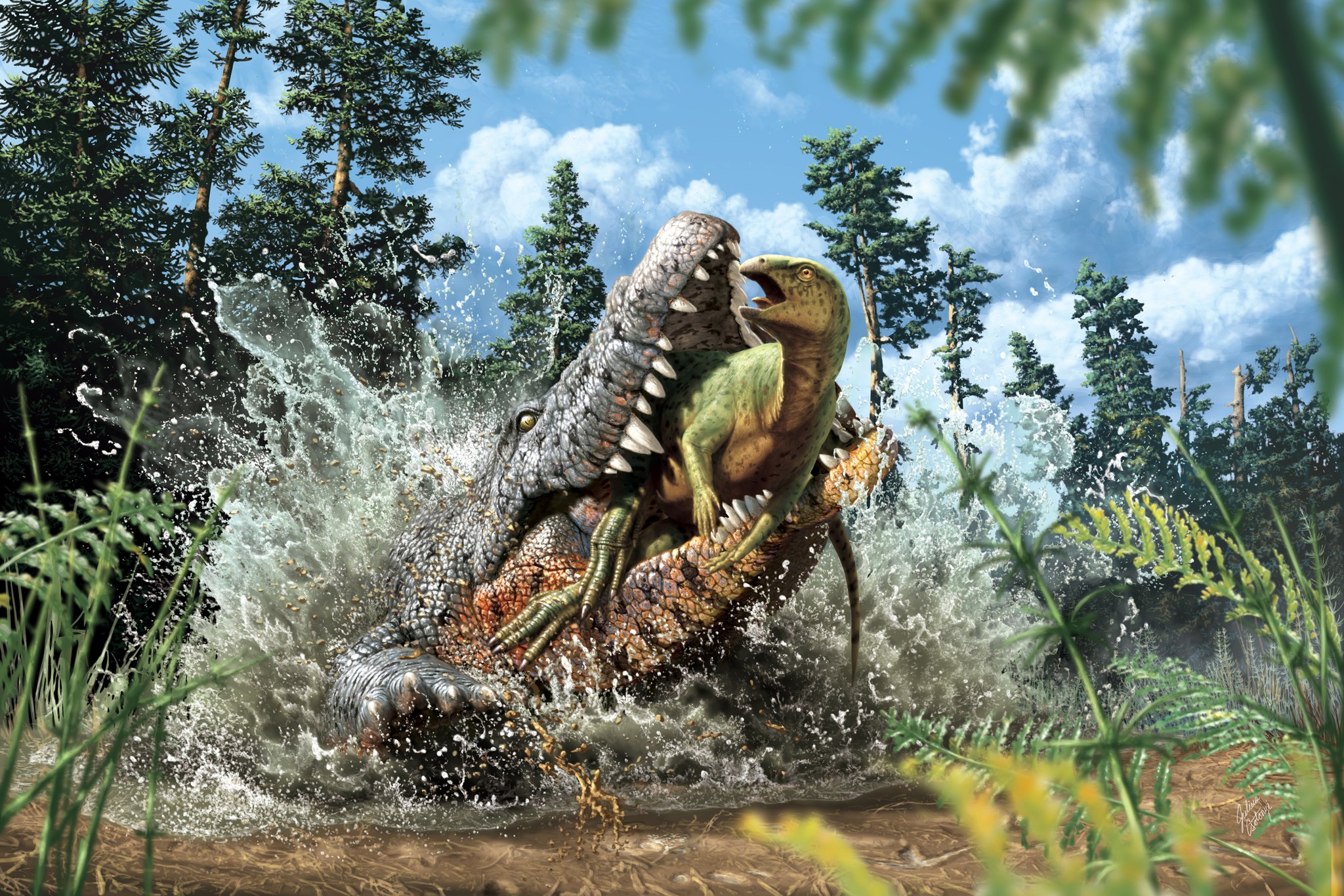 白垩纪鳄鱼最后一餐 专家在胃里惊见恐龙