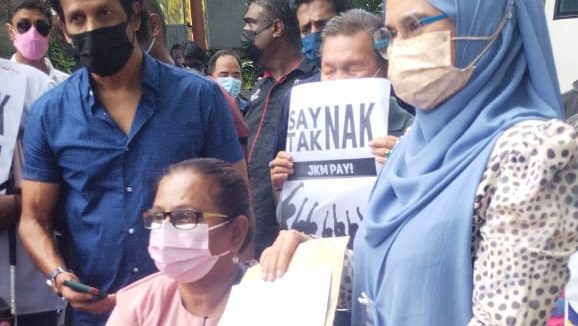 55障友组织国会外抗议     促政府撤销JKMPay计划