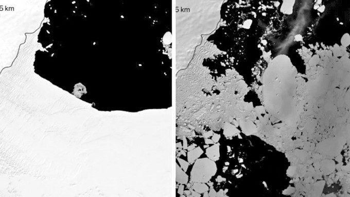 拚图）南极洲冰架崩塌 面积大于香港