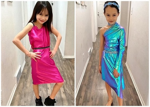 拼盘／9岁女自制时装成网红　获华裔婚纱女王鼓励