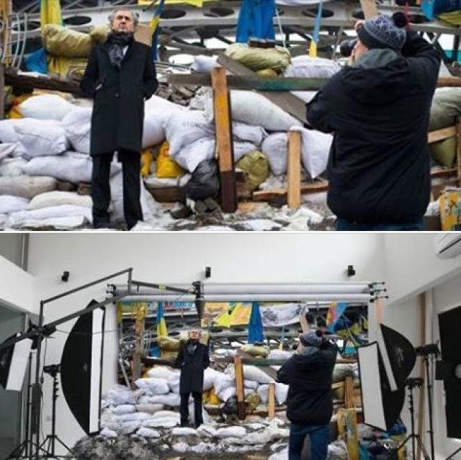 求真/乌克兰战地记者摄影棚里摆拍？