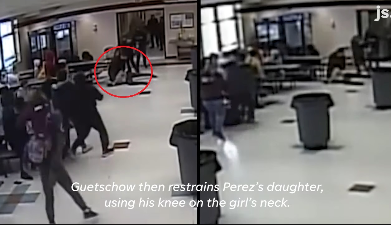 美国12岁少女校内打架 遭警员跪颈制伏