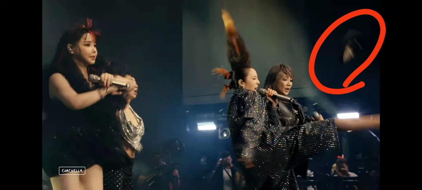 2NE1惊喜合体登美音乐节 Dara嗨到飞鞋