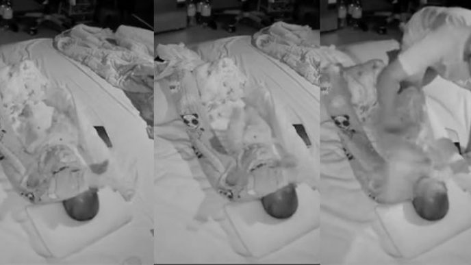 视频|毛毯盖脸部 熟睡母不知 父一秒取下救回婴儿