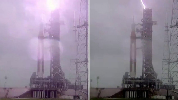 NASA测试火箭发射系统 闪电击中发射台