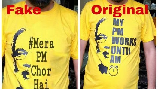 穿“我的总理是贼”T恤?  印度政党发言人穿著被修图