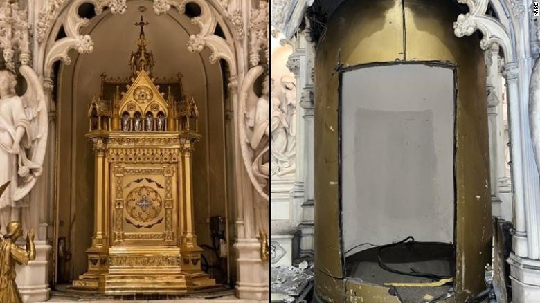 教堂一座价值200万美元（约875万令吉）的圣幕被盗。（纽约市警察局照片）(photo:SinChew)