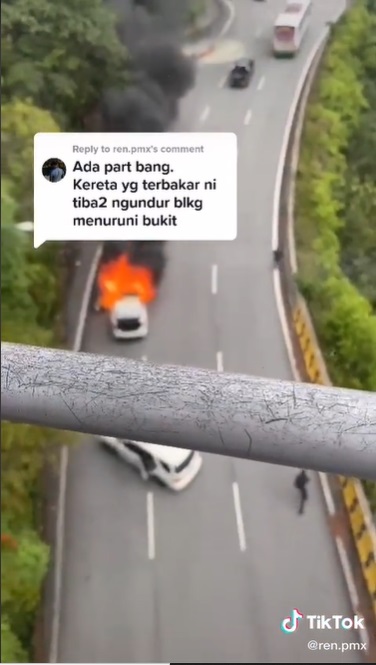 视频|云顶半山火烧车滑下斜坡路·吓坏众人