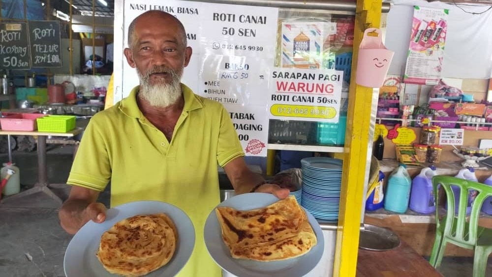马来小贩11年坚持不涨价 1片印度煎饼卖50仙
