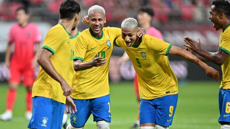 友谊赛 | 内马尔双响炮 巴西5比1大胜韩国