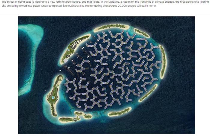 形似珊瑚，运河贯通 马尔代夫正打造海上“漂浮城市”