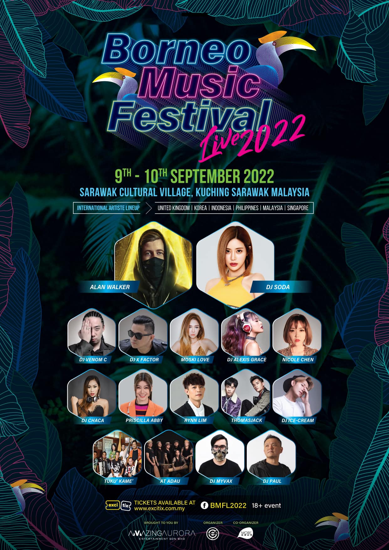 《Borneo Music Festival Live 2022》  9月砂文化村引爆阵容豪华
