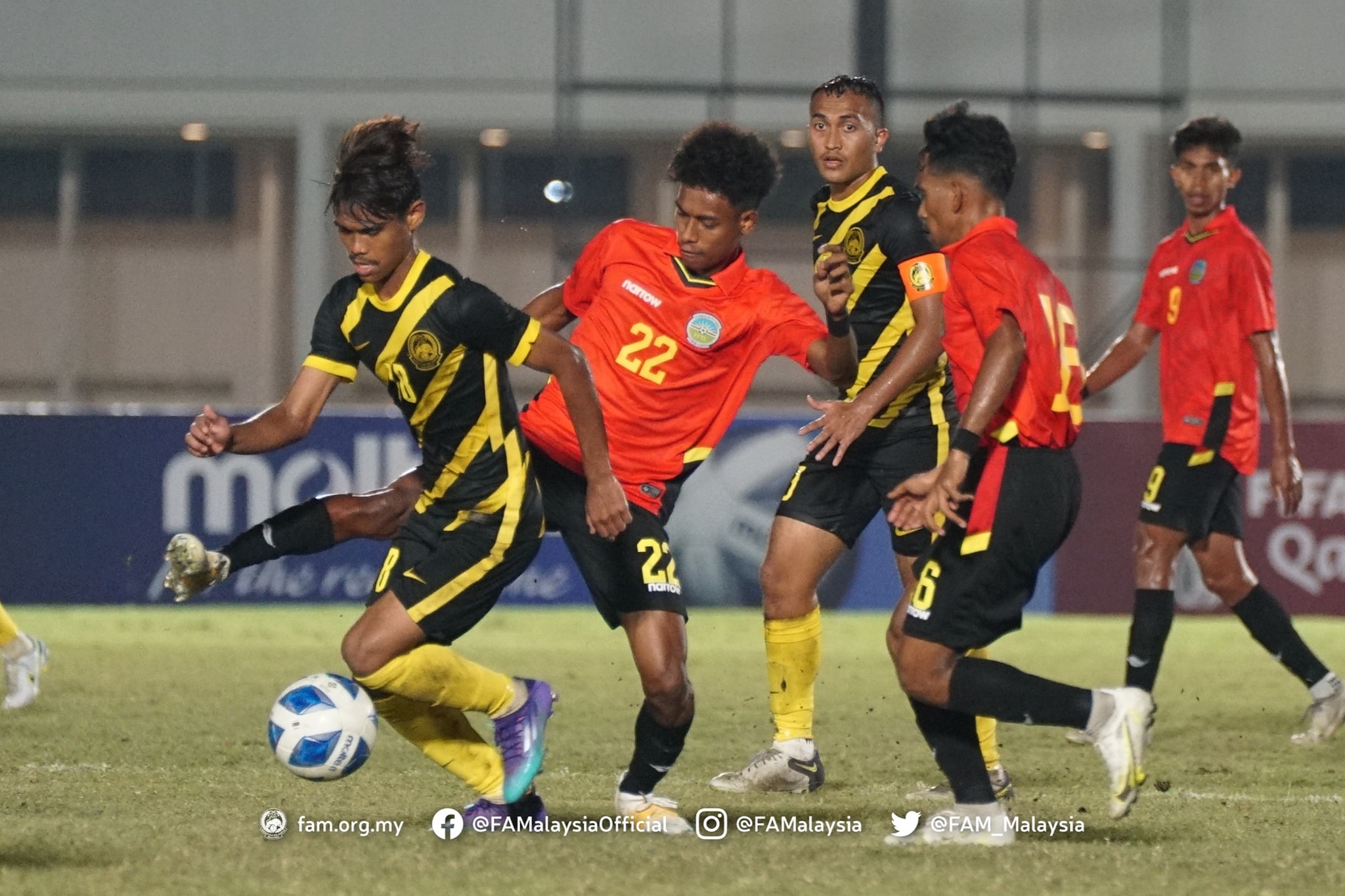 东南亚U19足球赛|挫东帝汶夺4强券  大马（寮国）争小组盟主