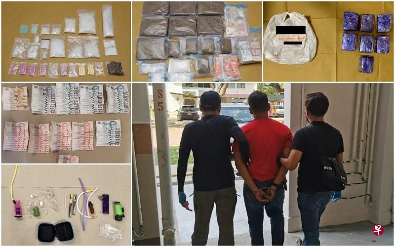 狮城肃毒局5天扫毒行动 100人被捕起获47万新元毒品 
