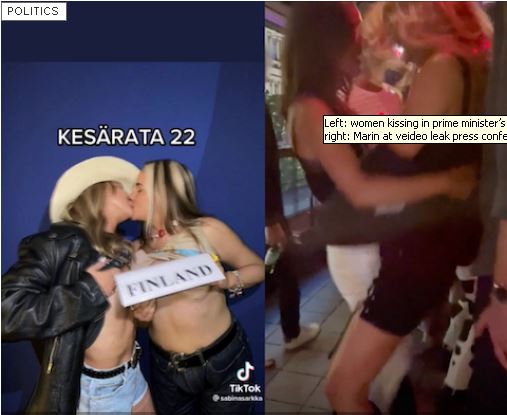 官邸两半裸女接吻争议相片传出 芬兰女总理道歉