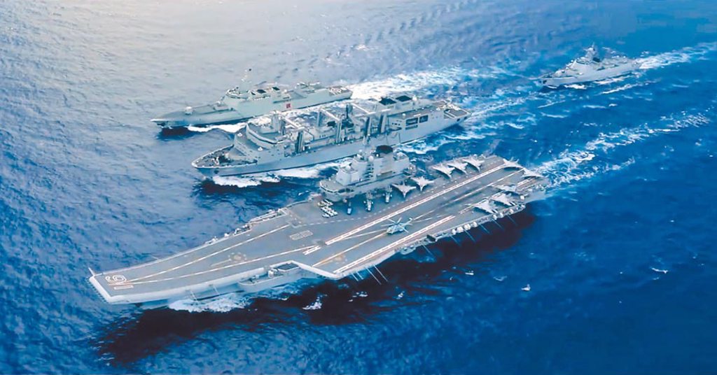 山东辽宁2航母出港应对中美军事情势 未明确是否航向台海