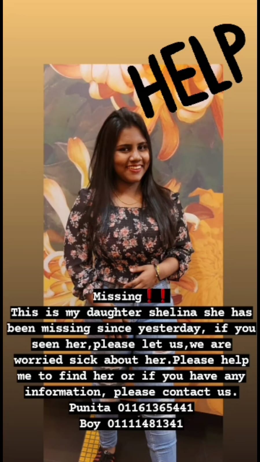 离家后失踪8天·警发文告寻17岁印裔少女