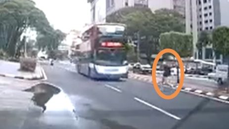 视频 | 过马路看错方向  华男被巴士撞倒不起