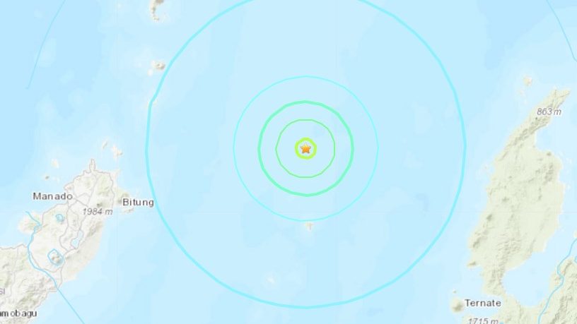 印尼 5.7地震  东部地区有震感