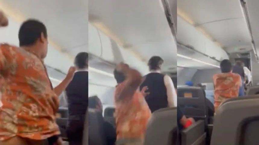 乘客暴走背后偷袭空服员  同机人吓呆惊叫：“我的天”