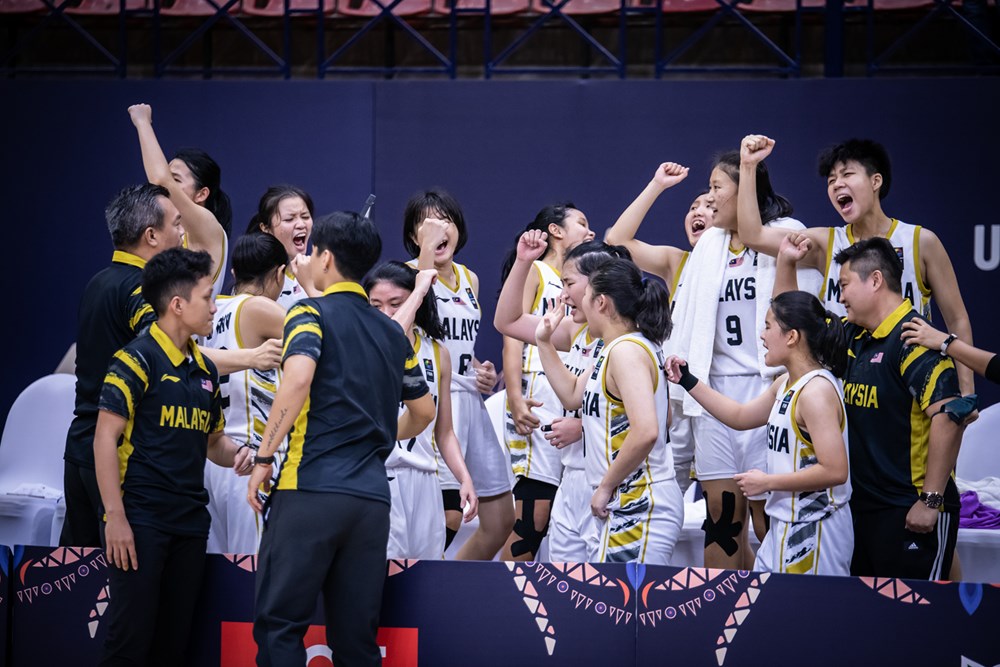 亚洲U18女篮赛| 大部分时间落后反败为胜  大马逆袭泰国闯4强