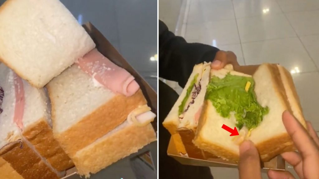 便利店买RM7双火腿三明治  “打开仅一片对折火腿”