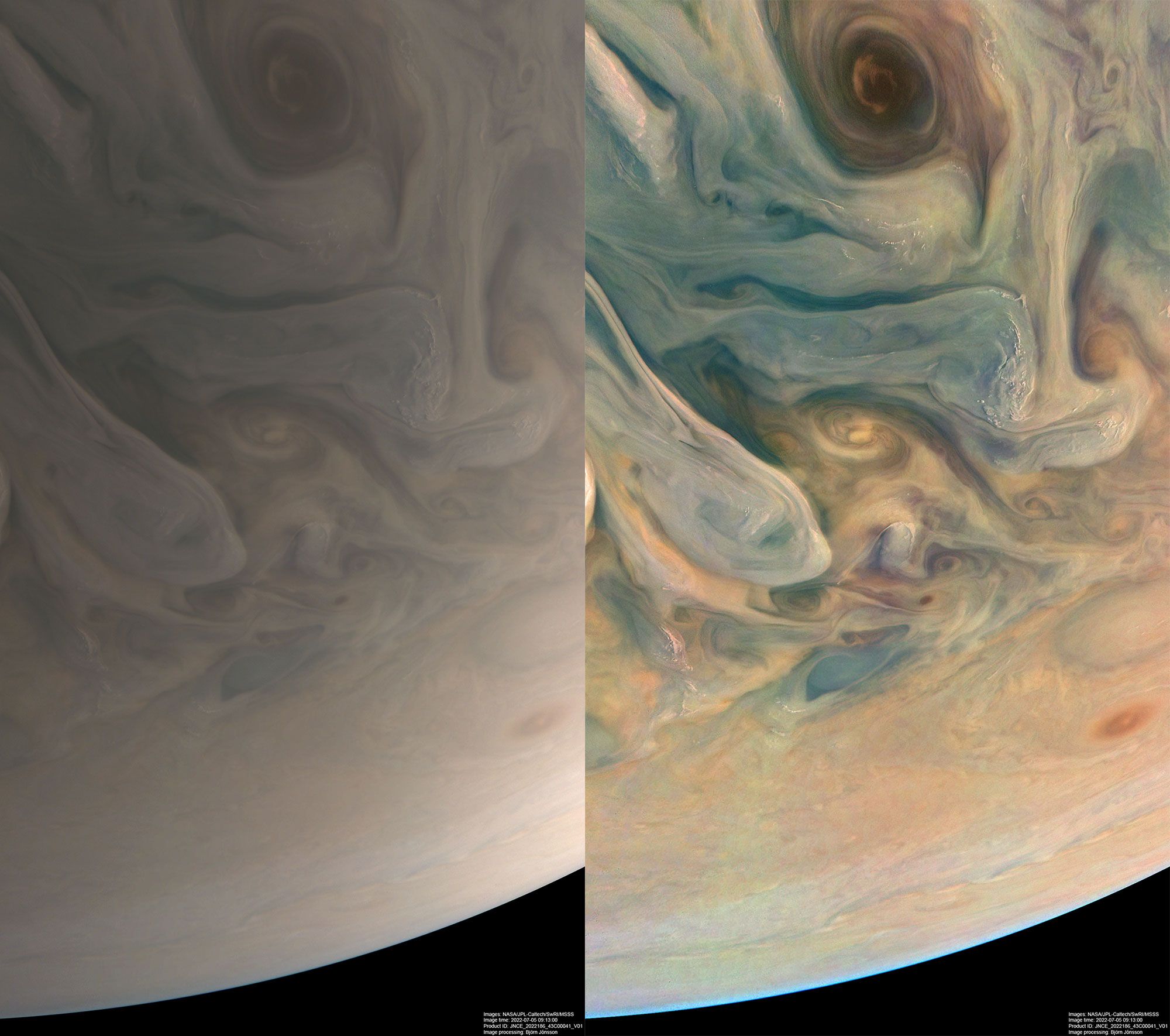 拼盘／你没看过的木星底加！NASA公布如油画般美照