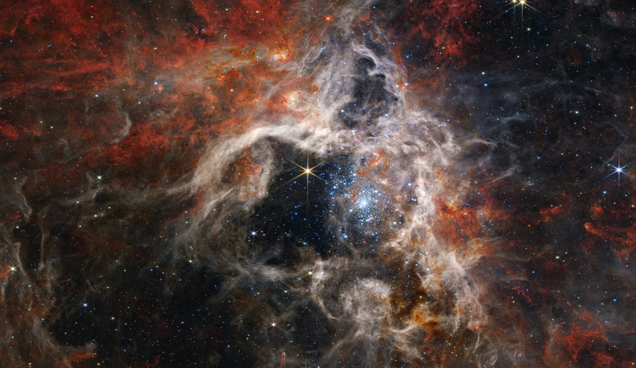数以千计年轻恒星！韦伯望远镜捕捉到巨大“太空狼蛛”