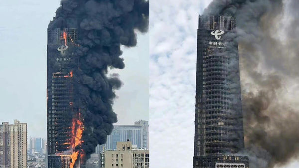 长沙大楼起火　整栋陷入火海黑烟狂窜！