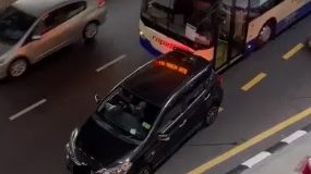 视频 | Myvi违规停车阻交通 路人一动举获网赞