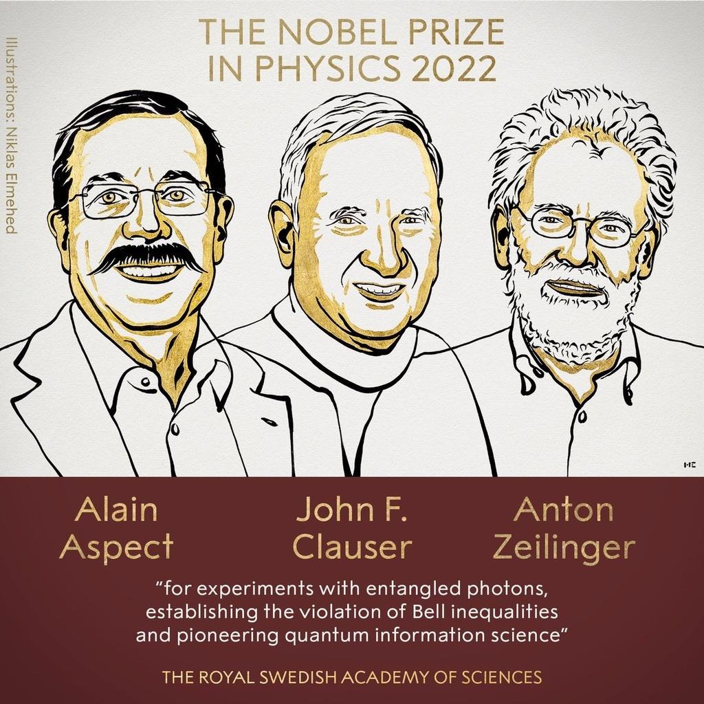 2022年诺贝尔物理学奖揭晓，三位量子信息科学家获奖