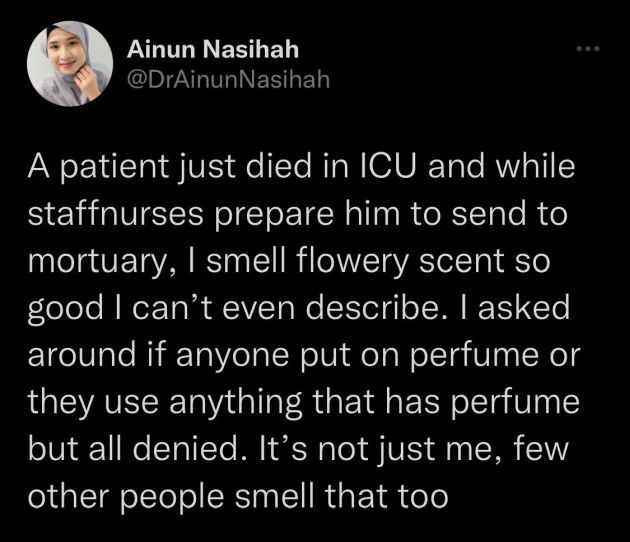 ICU病人不治  医生：病房散发一股花香味