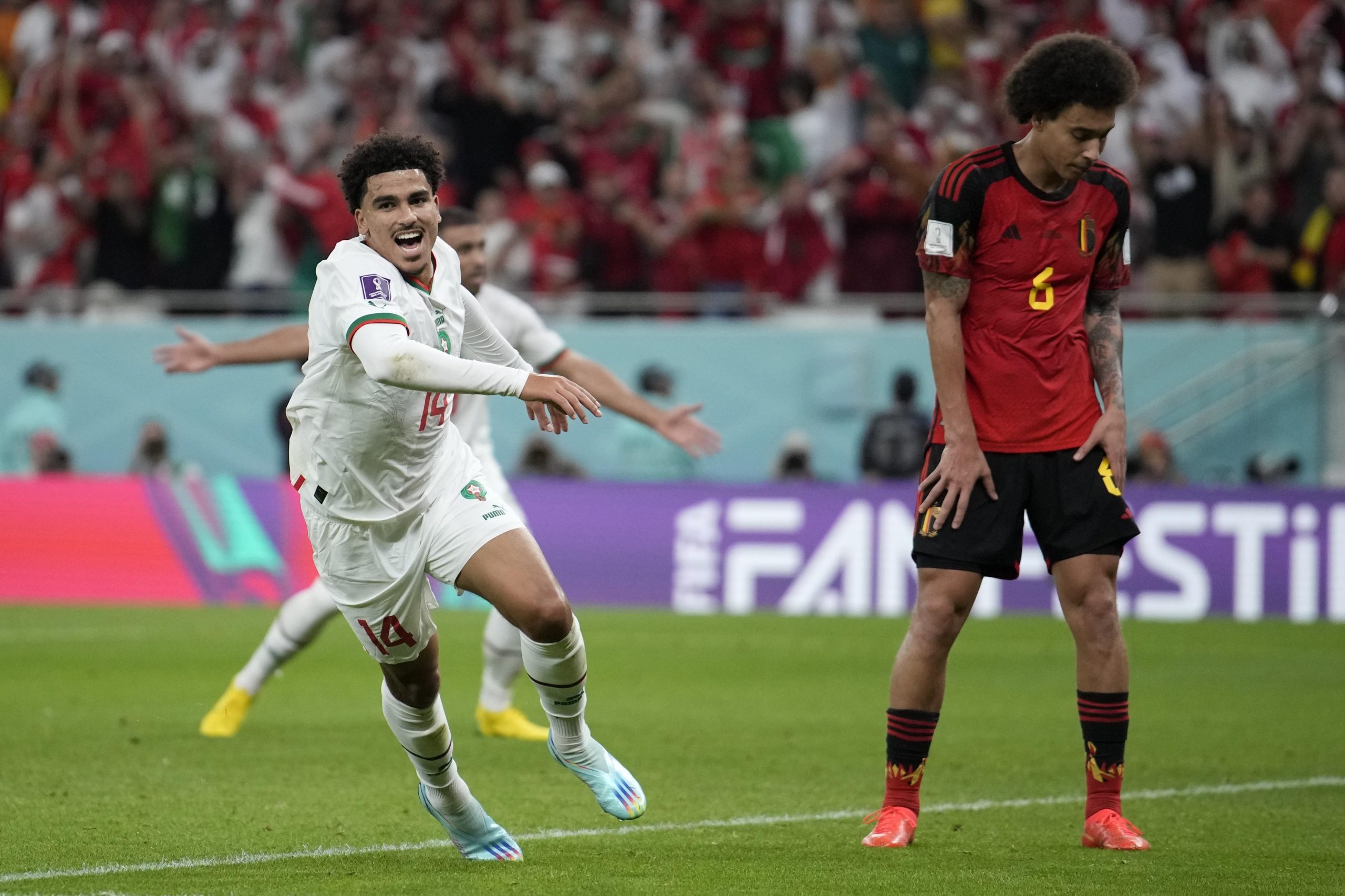 世界杯 2比0挫比利时  摩洛哥重燃16强希望