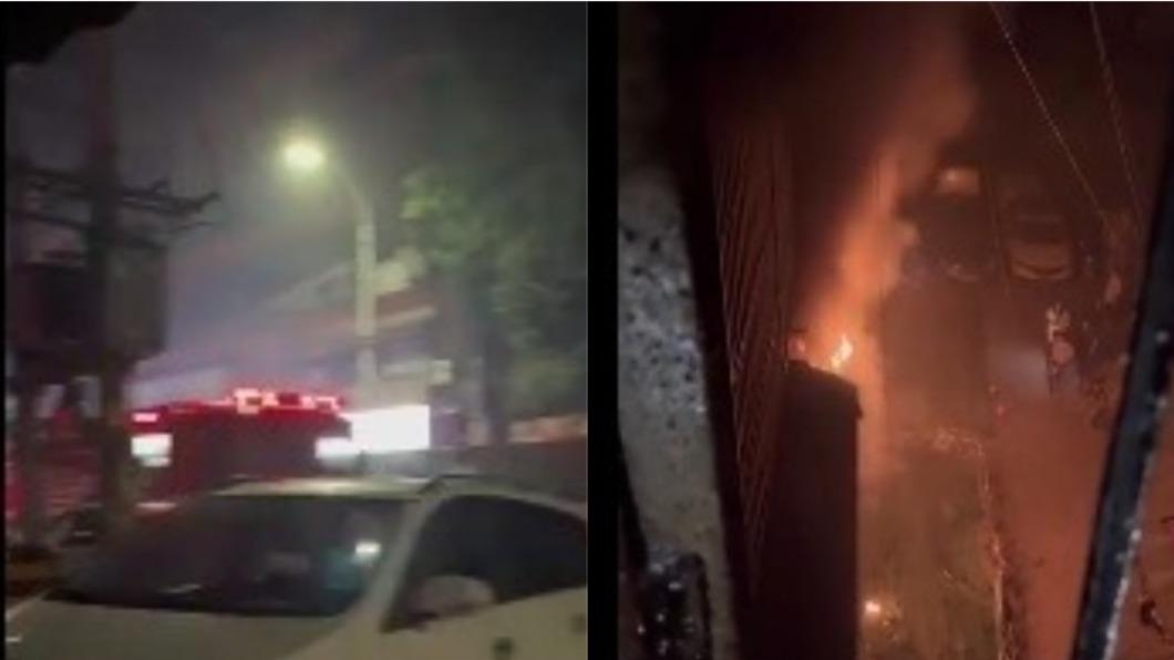 中国四川宜宾发生大火 又见消防车被围篱卡住