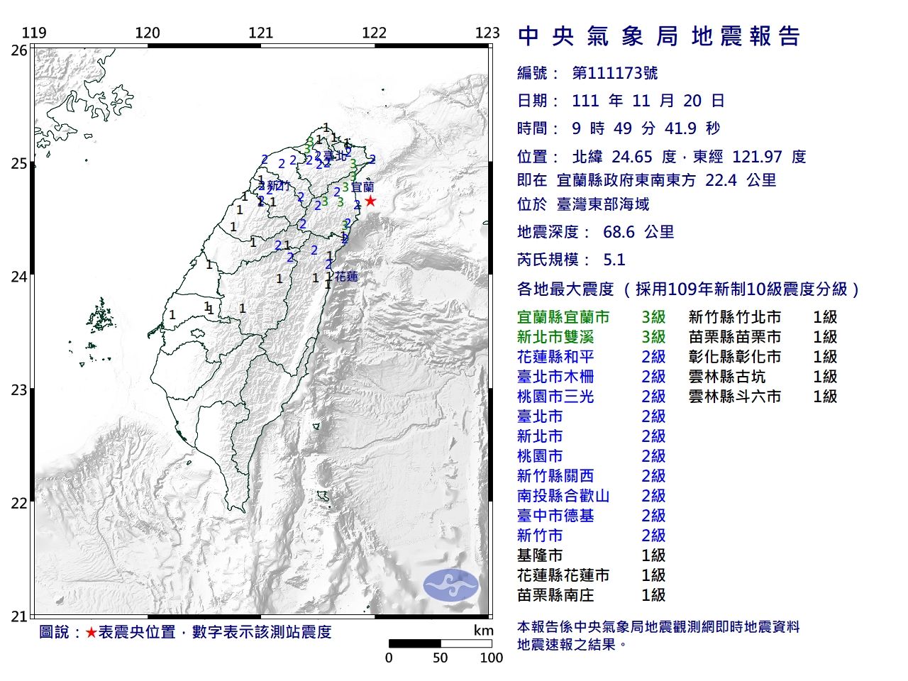 台湾发生5.1级地震