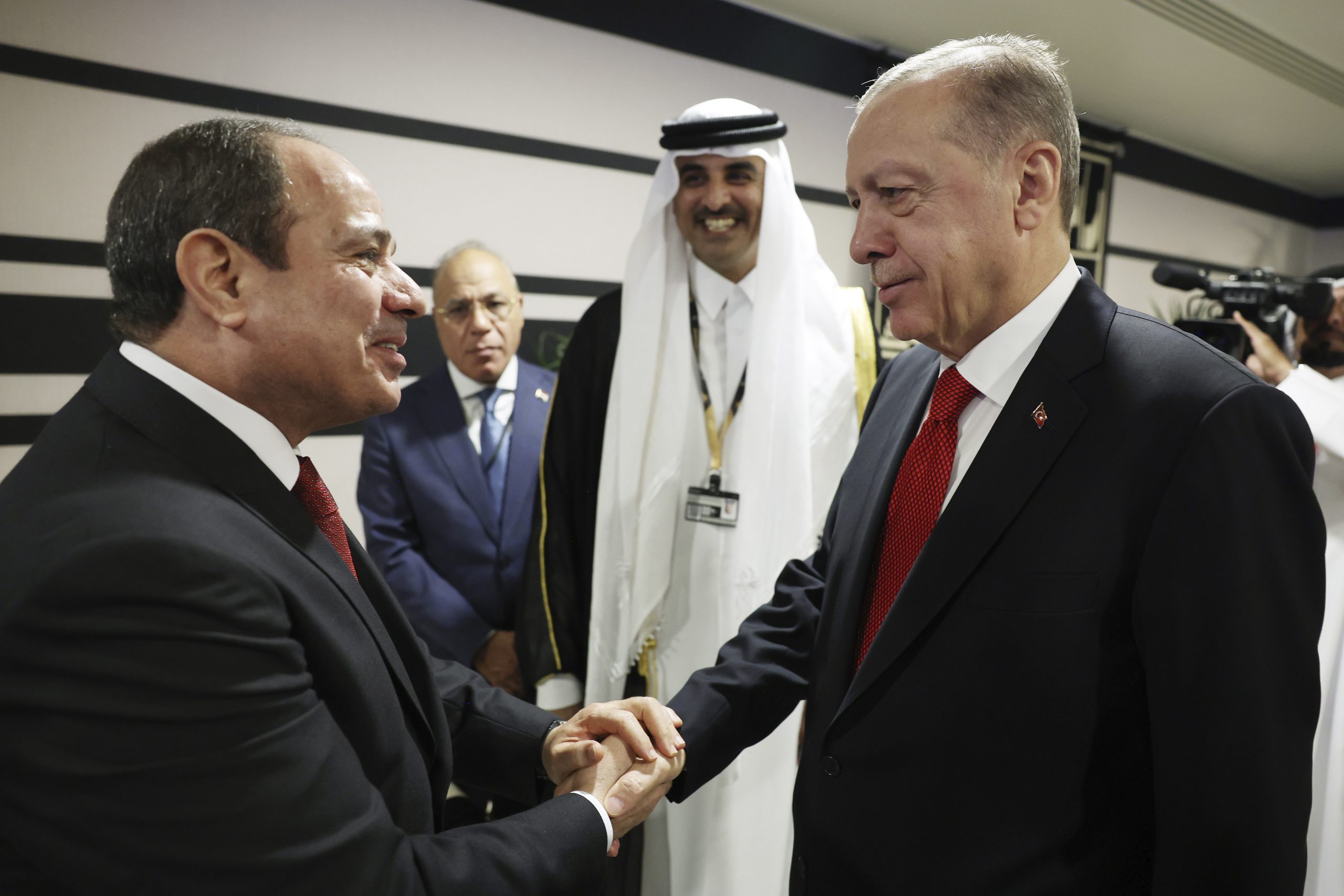 大和解  埃及总统与埃尔多安握手破冰