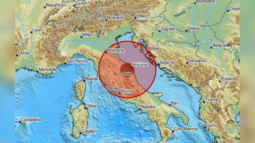 意大利发生5.7级地震 地铁建筑被震碎