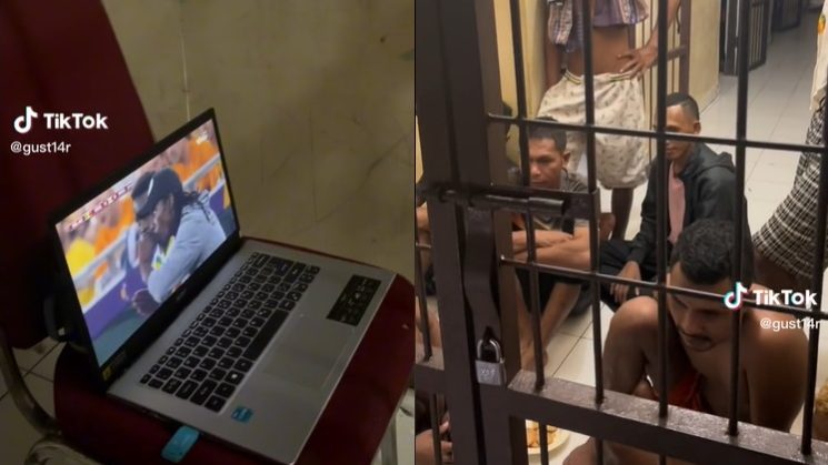 视频 | 印尼囚犯隔著铁栏 被允许看世界杯直播