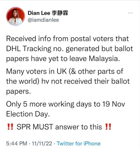 距离投票日剩5个工作天 海外选民：“19日才寄到手，认真吗？”