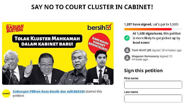 Lukewarm response to Bersih’s ‘no court cluster’ petition