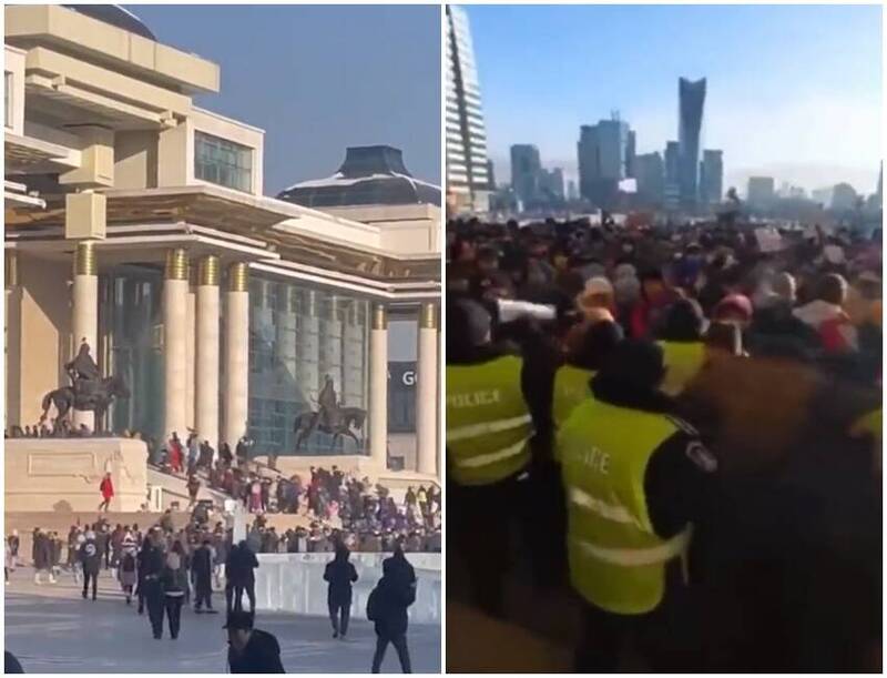 蒙古爆大规模示威！ 抗议者试图冲进「国家宫」