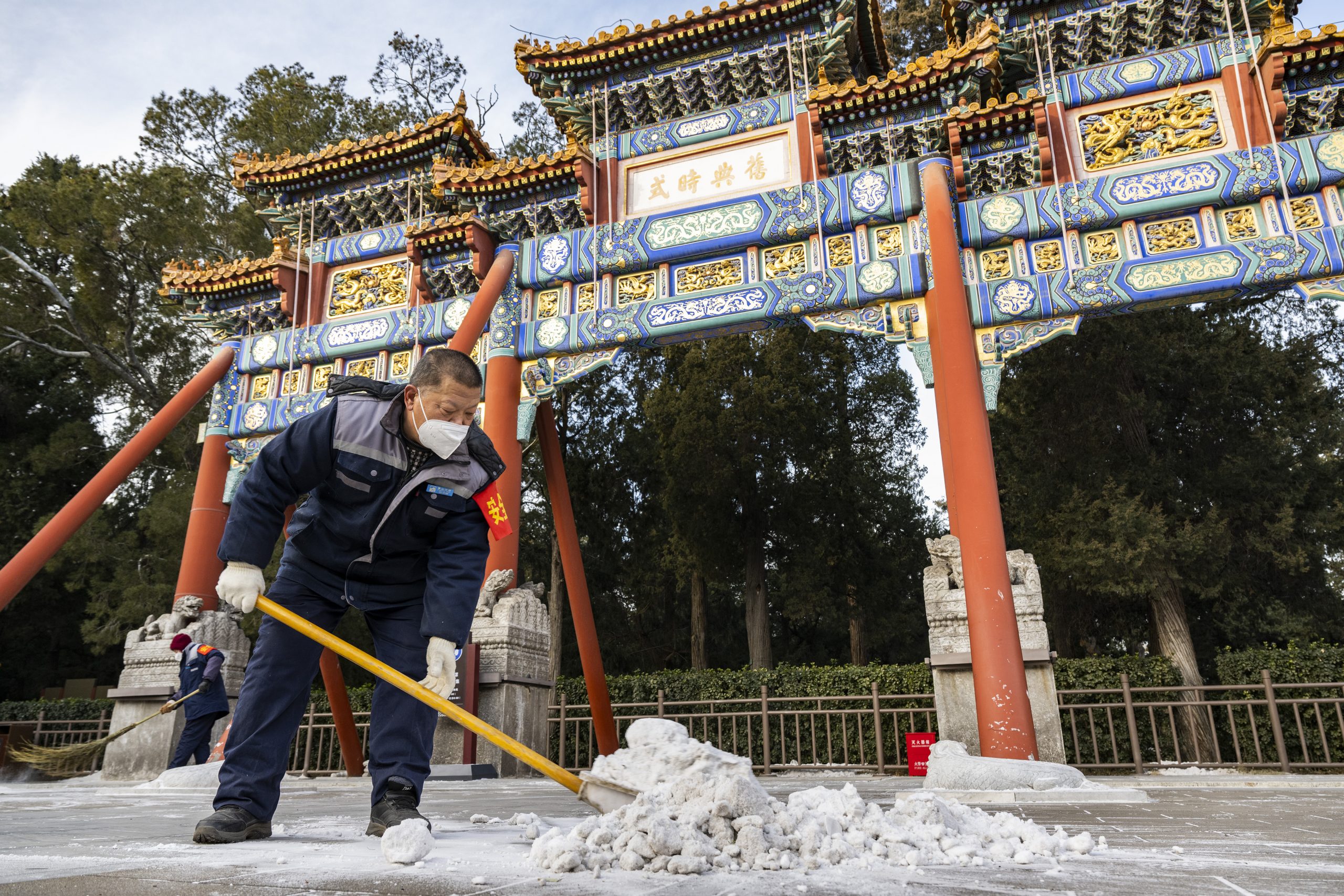 北京市迎来兔年第一场降雪